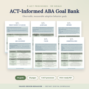 ACT ABA Goal Bank | 60 Observable & Measurable Goals