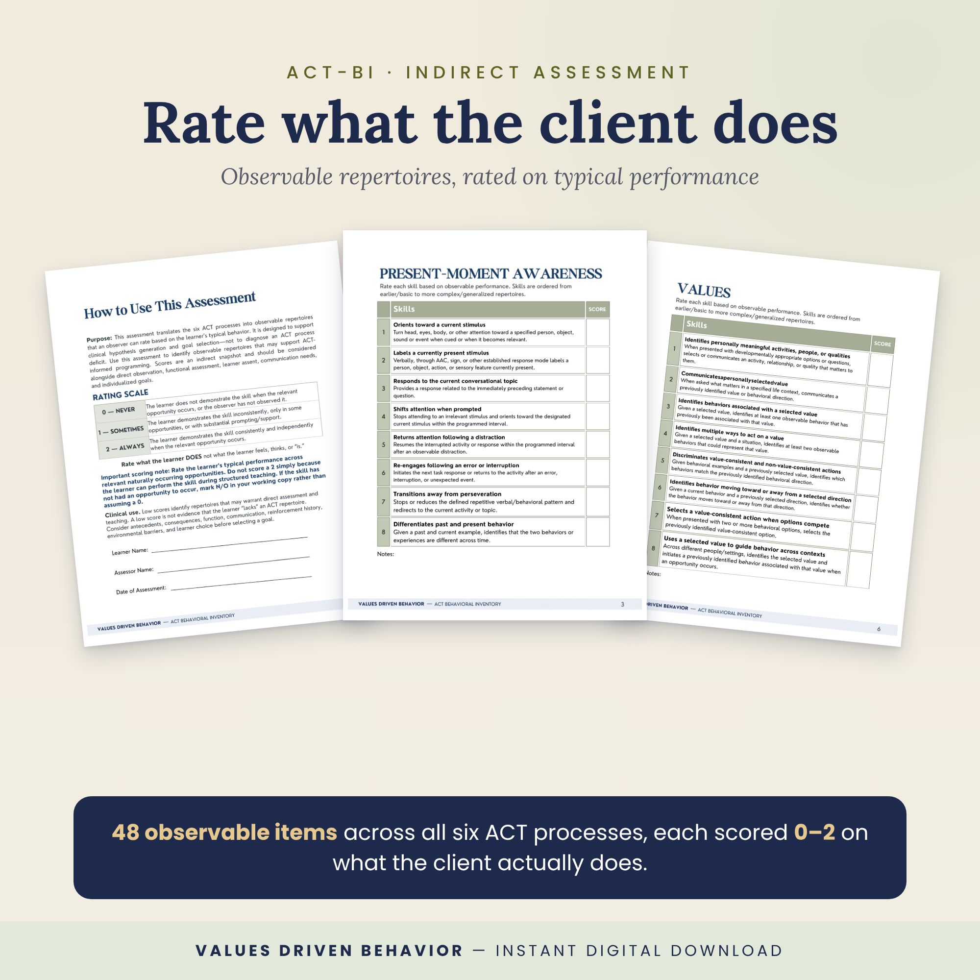ACT for ABA Behavioral Assessment Bundle: Adult Edition (18+) - Image 4