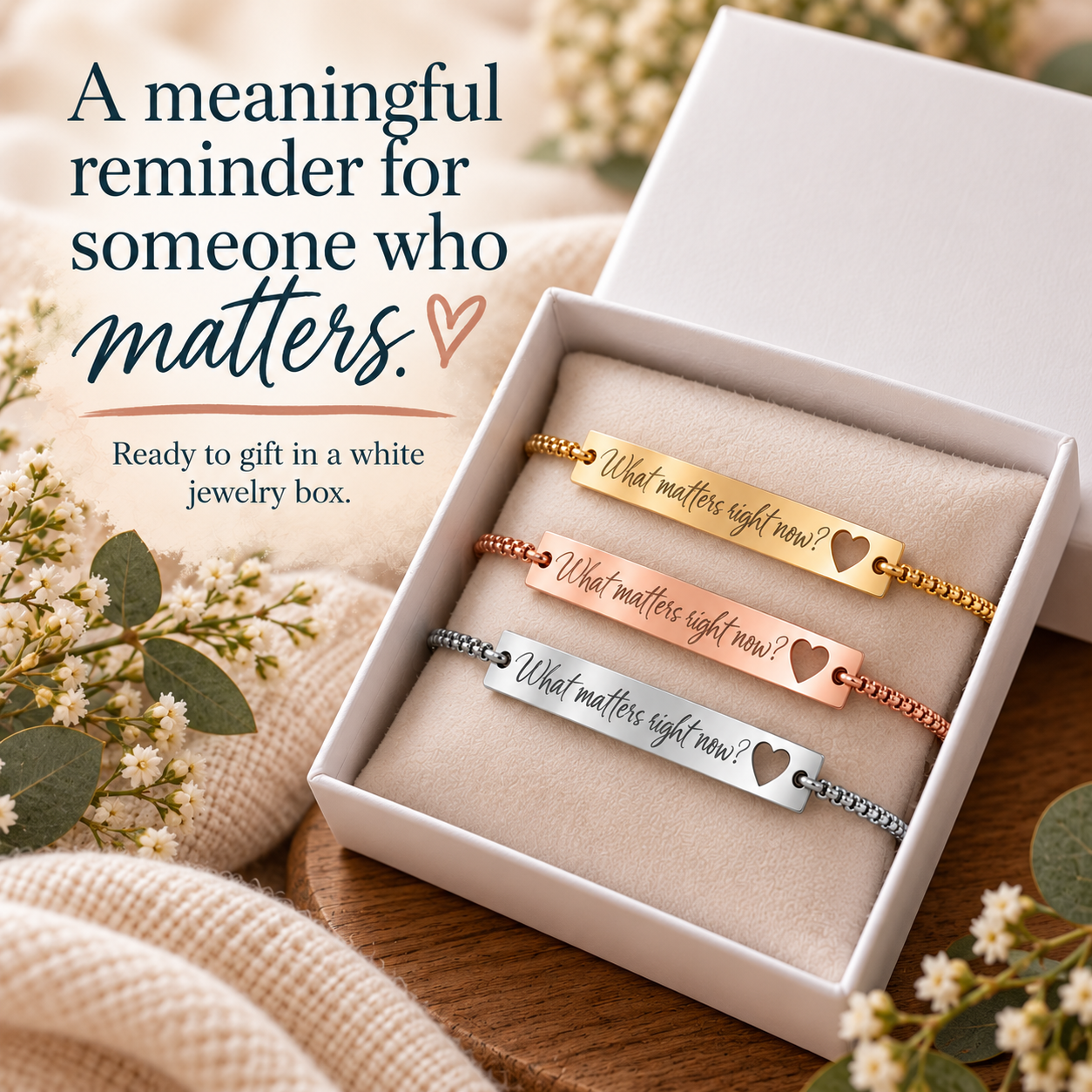 What Matters Right Now Bracelet, Mindfulness Jewelry, Values Reminder, ACT Inspired Gift, Therapist Gift, Mental Health Jewelry - Image 5