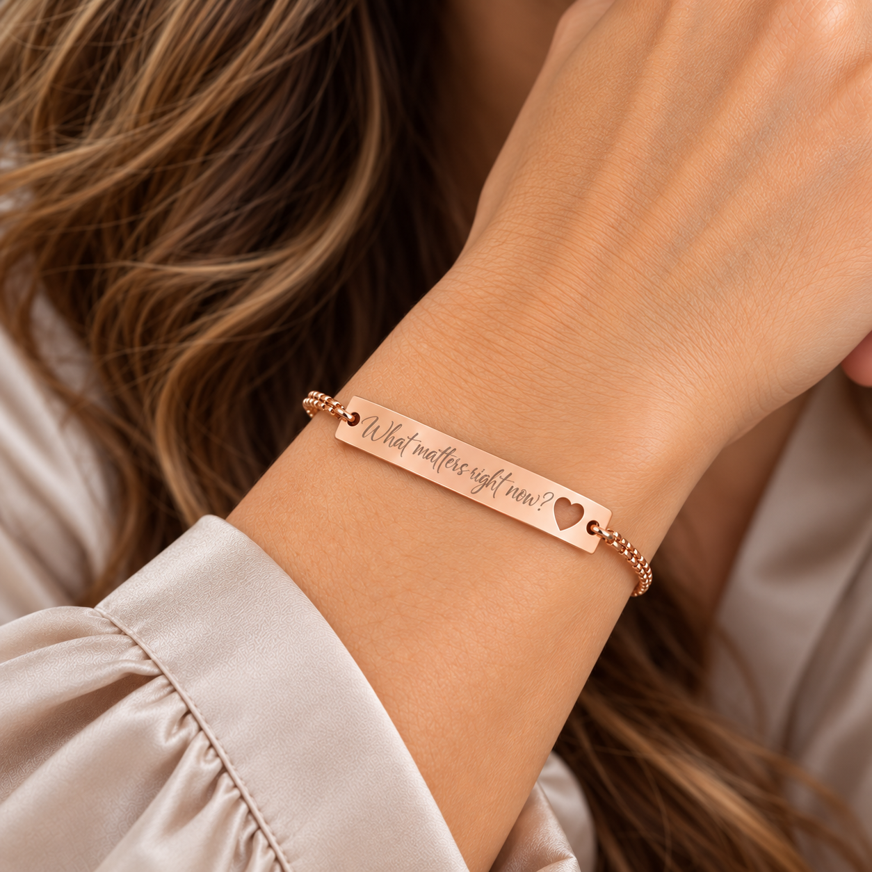 What Matters Right Now Bracelet, Mindfulness Jewelry, Values Reminder, ACT Inspired Gift, Therapist Gift, Mental Health Jewelry - Image 7