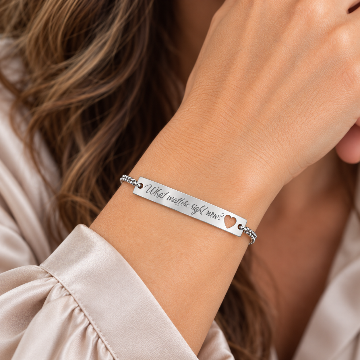 What Matters Right Now Bracelet, Mindfulness Jewelry, Values Reminder, ACT Inspired Gift, Therapist Gift, Mental Health Jewelry - Image 9
