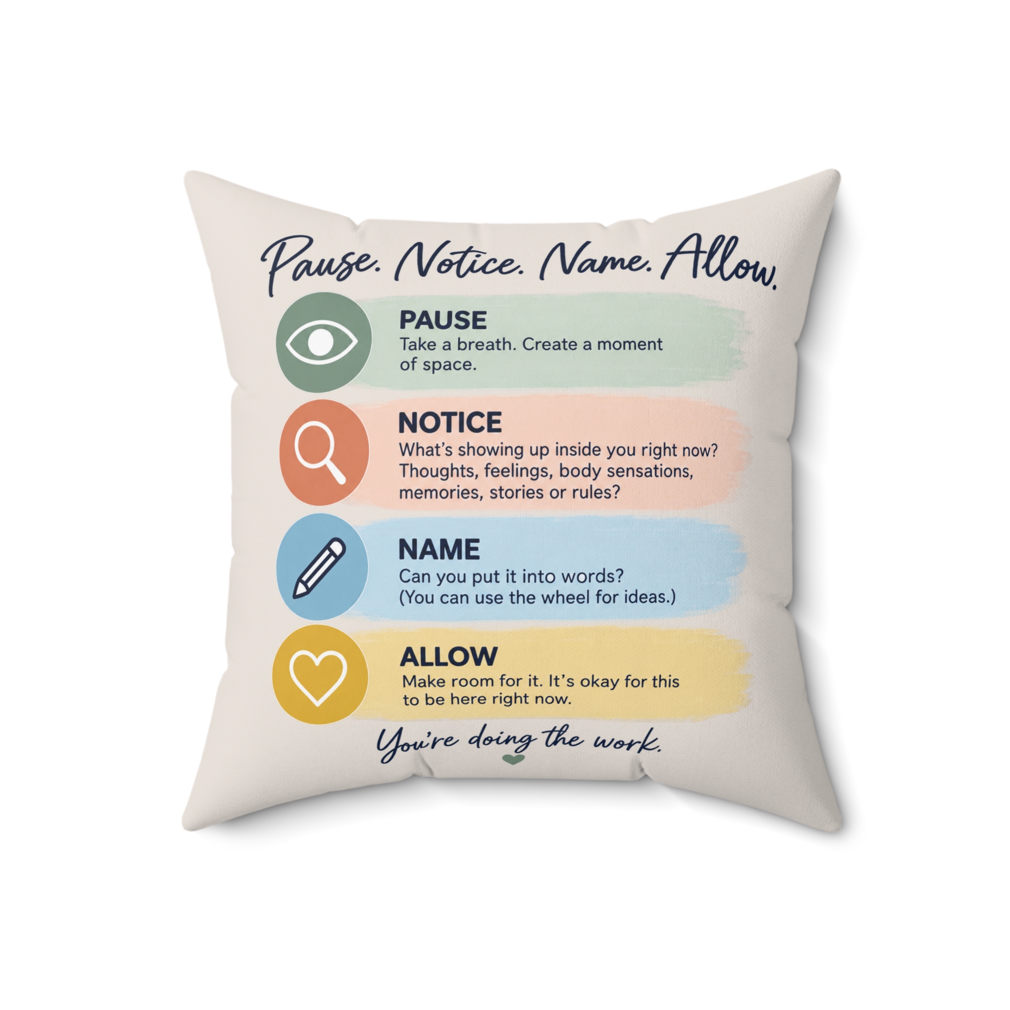 Feelings Wheel Pillow, ACT Therapy Pillow, Therapist Office Decor, Counseling Room Decor, Mental Health Gift, Psychology Pillow - Image 5