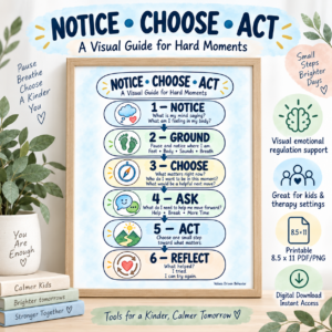 Flexible Thinking Visual, ACT Coping Skills Resource for Emotional Regulation