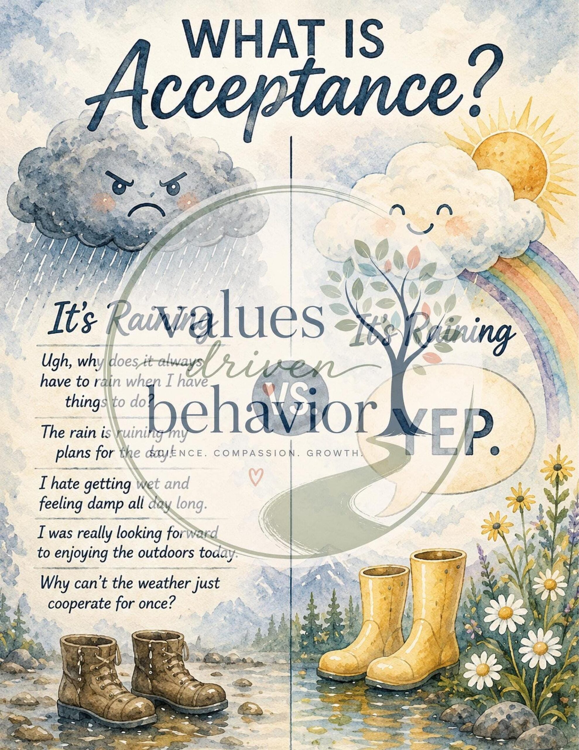 9 ACT Therapy Watercolor Prints - Image 5