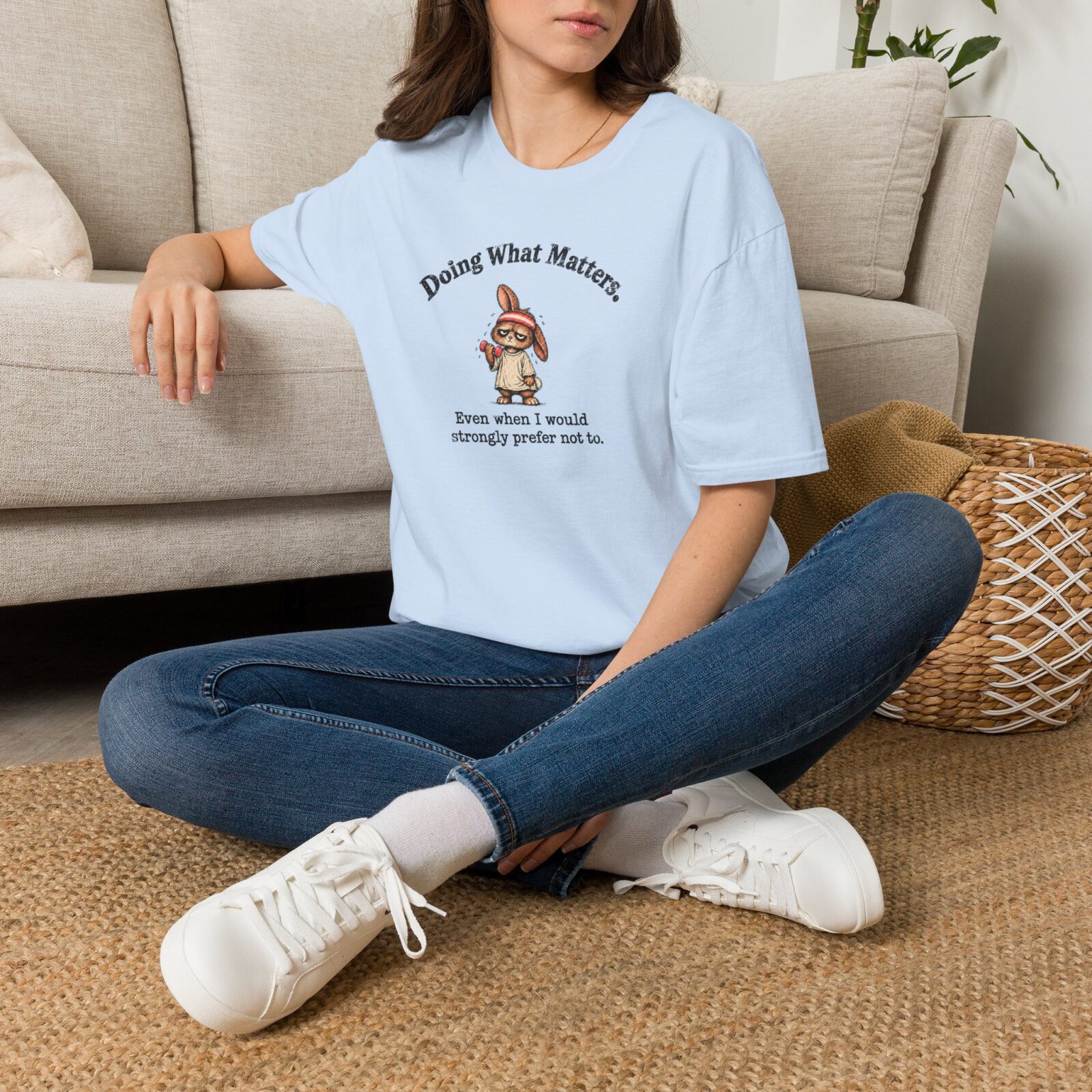 Funny Gym Bunny Shirt | Doing What Matters Workout Tee - Image 14