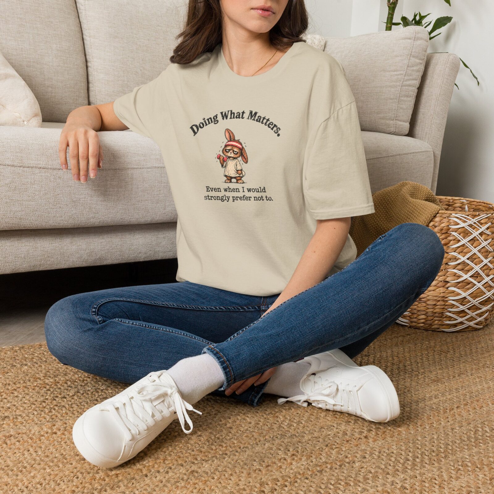 Funny Gym Bunny Shirt | Doing What Matters Workout Tee - Image 2