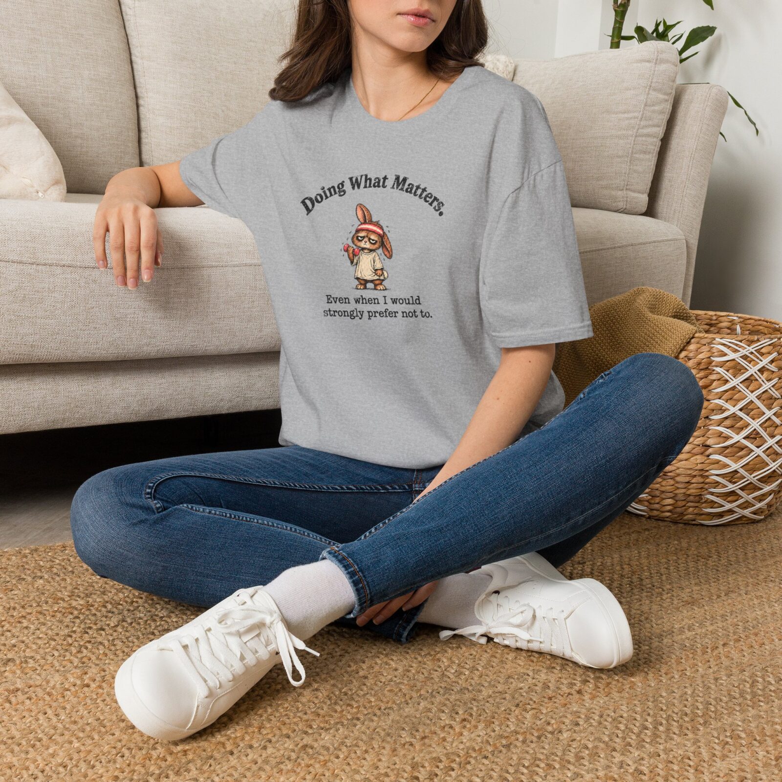 Funny Gym Bunny Shirt | Doing What Matters Workout Tee - Image 6