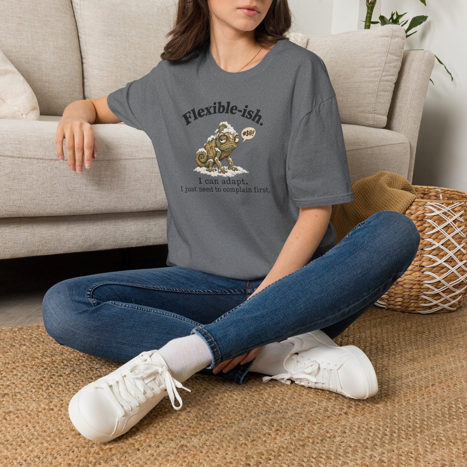 Flexible-ish Grumpy Chameleon Shirt | Funny Winter Tee - Image 12