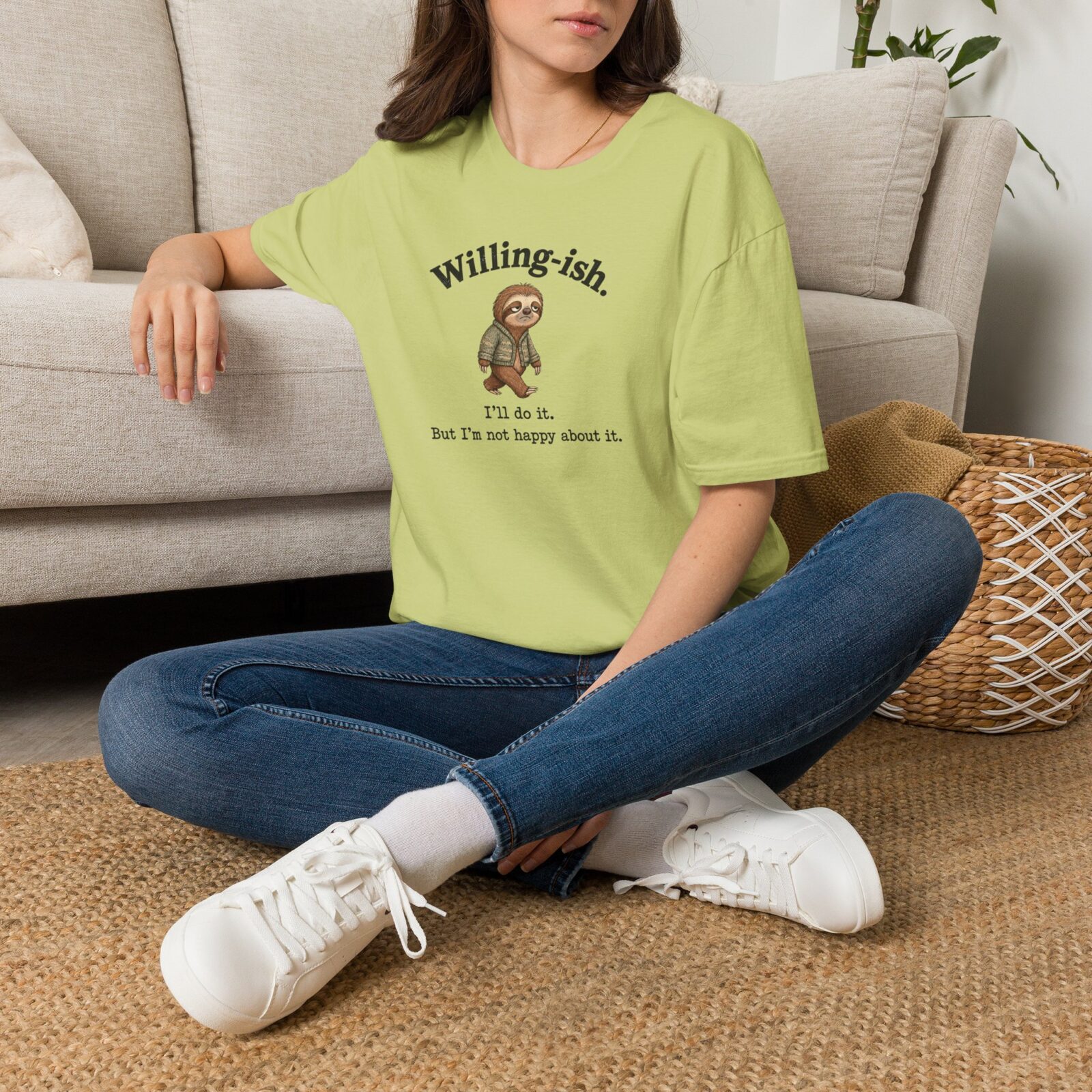 Willing-ish Sloth Shirt | Funny Sarcastic Animal Tee - Image 10