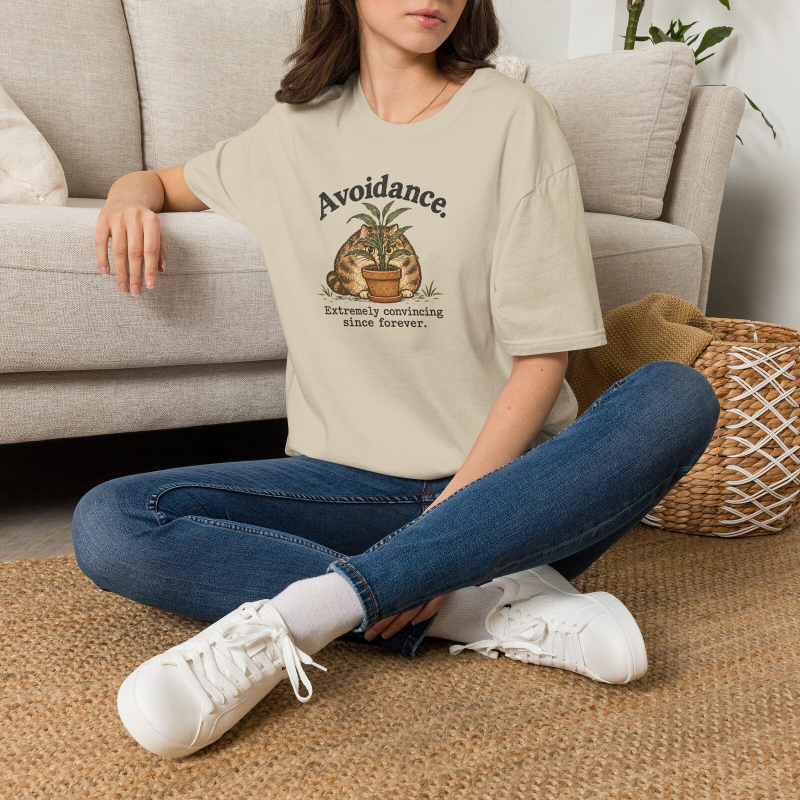 Avoidance Cat Shirt | Funny Hiding Cat Tee - Image 2
