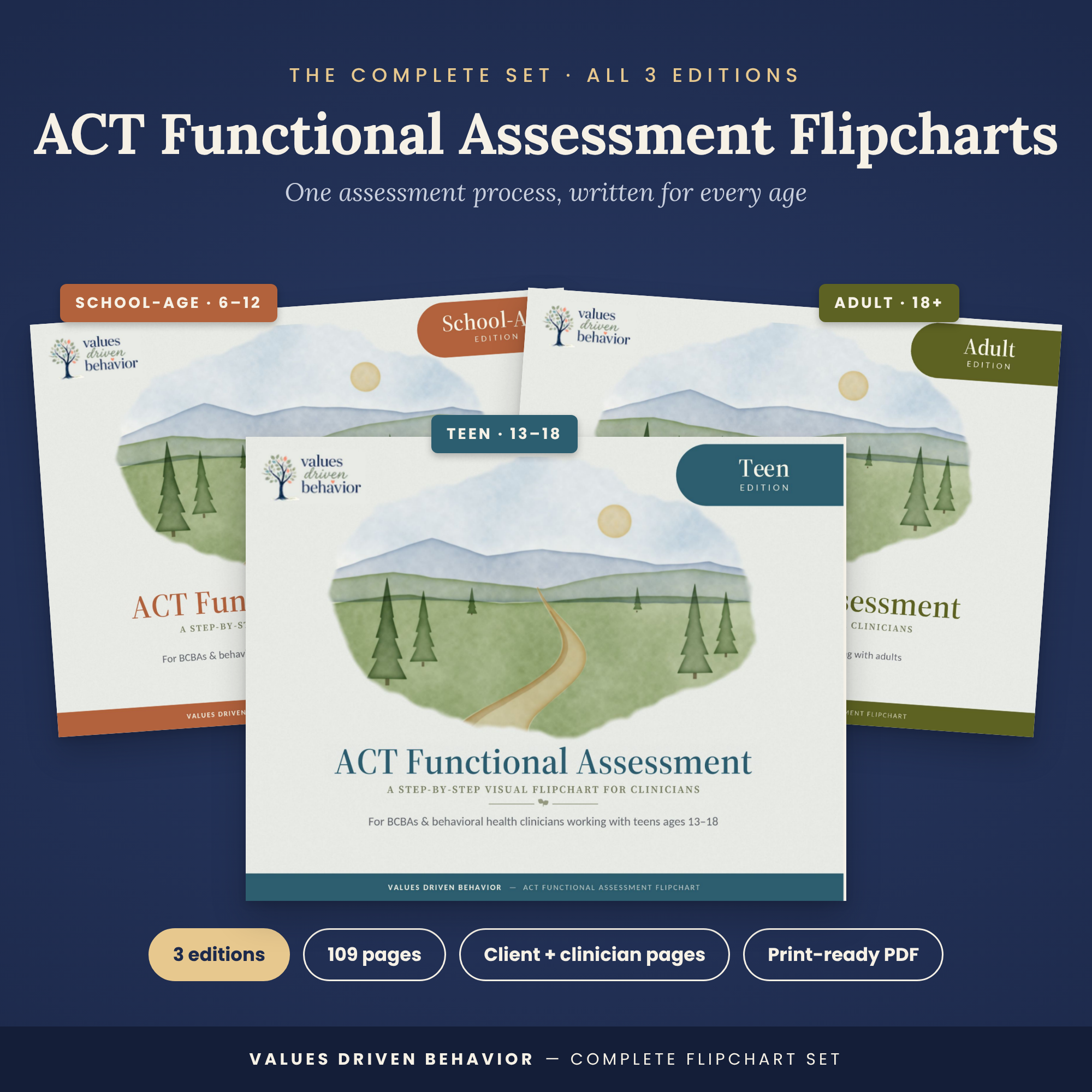 ACT Functional Assessment Flipchart Bundle – School-Age, Teen & Adult Editions