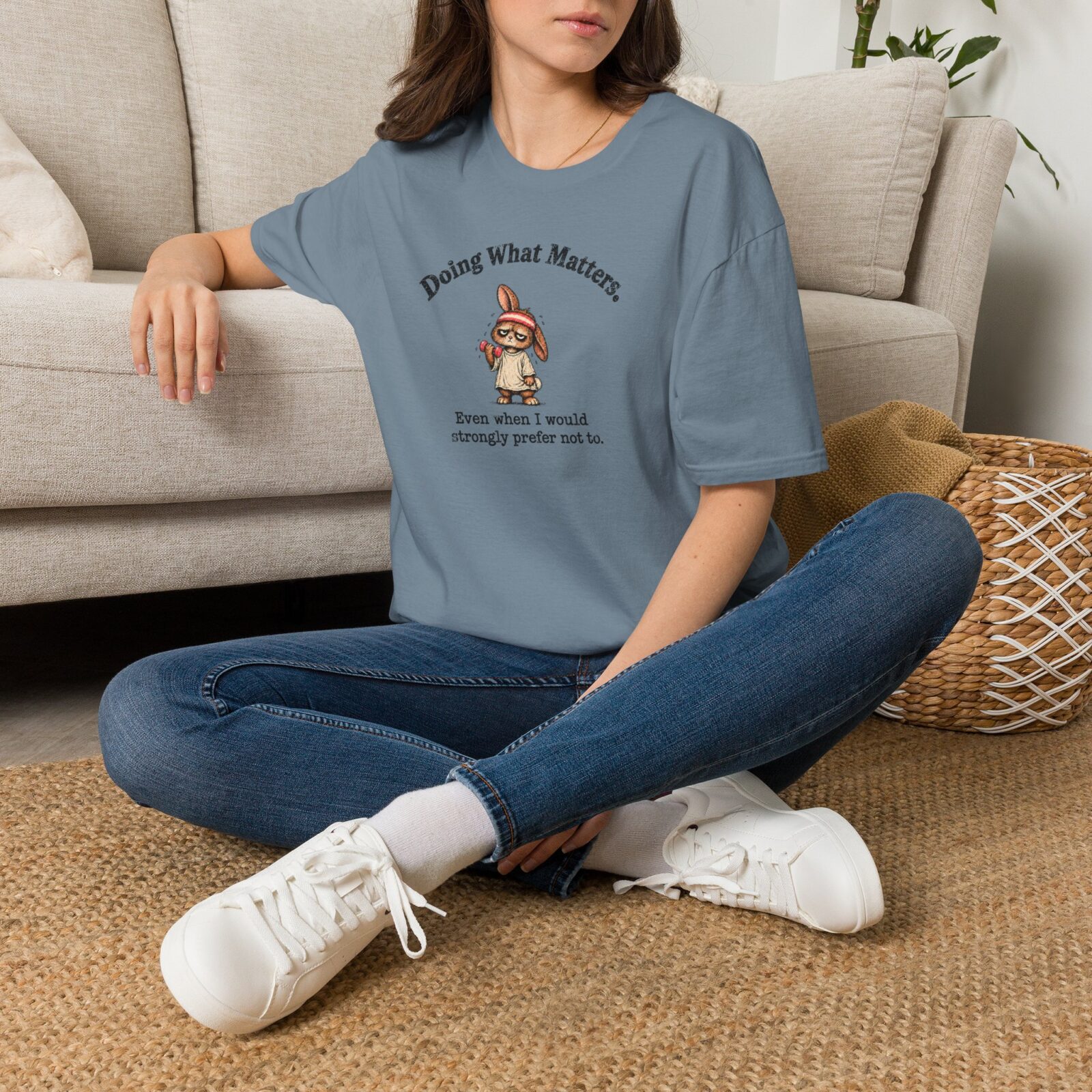 Funny Gym Bunny Shirt | Doing What Matters Workout Tee - Image 16