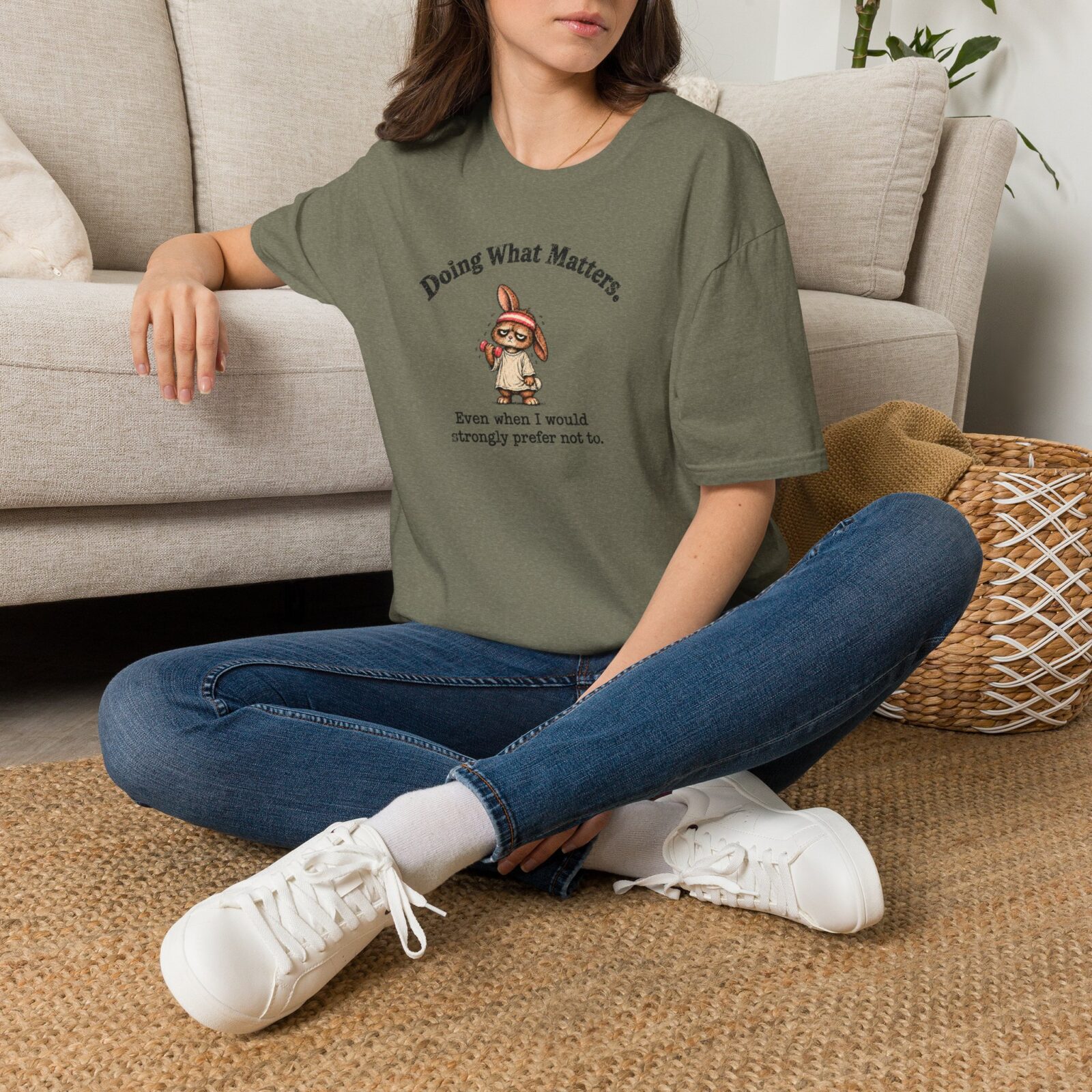 Funny Gym Bunny Shirt | Doing What Matters Workout Tee - Image 10
