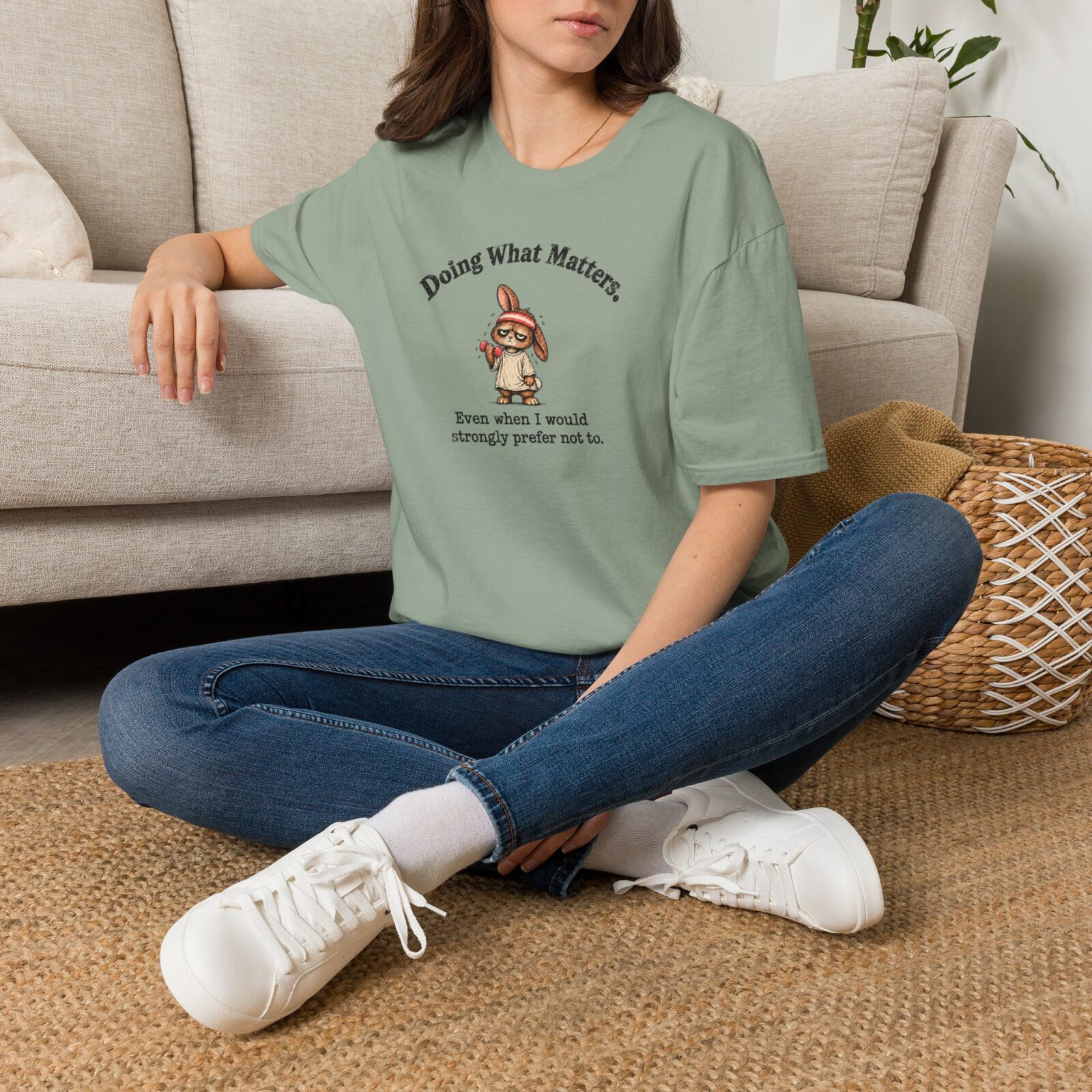 Funny Gym Bunny Shirt | Doing What Matters Workout Tee - Image 12