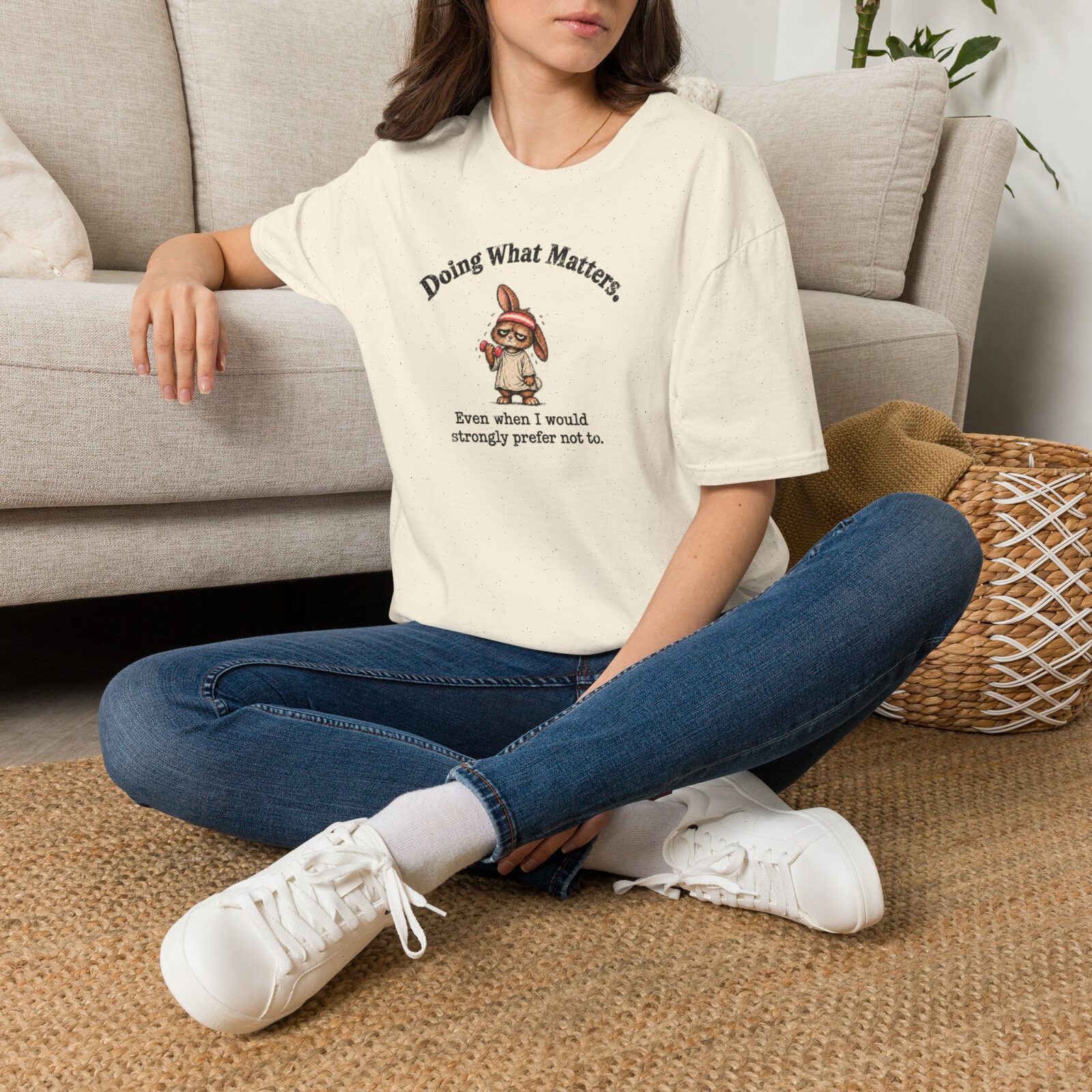 Funny Gym Bunny Shirt | Doing What Matters Workout Tee - Image 8